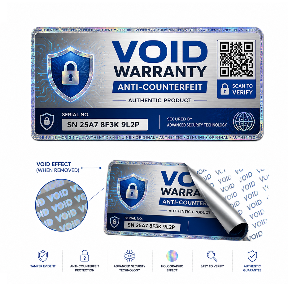  สติกเกอร์วอยด์ (Void Stickers), สติกเกอร์กันปลอม, สติกเกอร์โฮโลแกรม