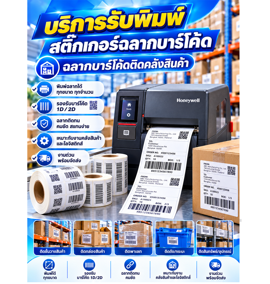 จ้างพิมพ์สติ๊กเกอร์บาร์โค้ดใช้พิมพ์ป้ายราคา
