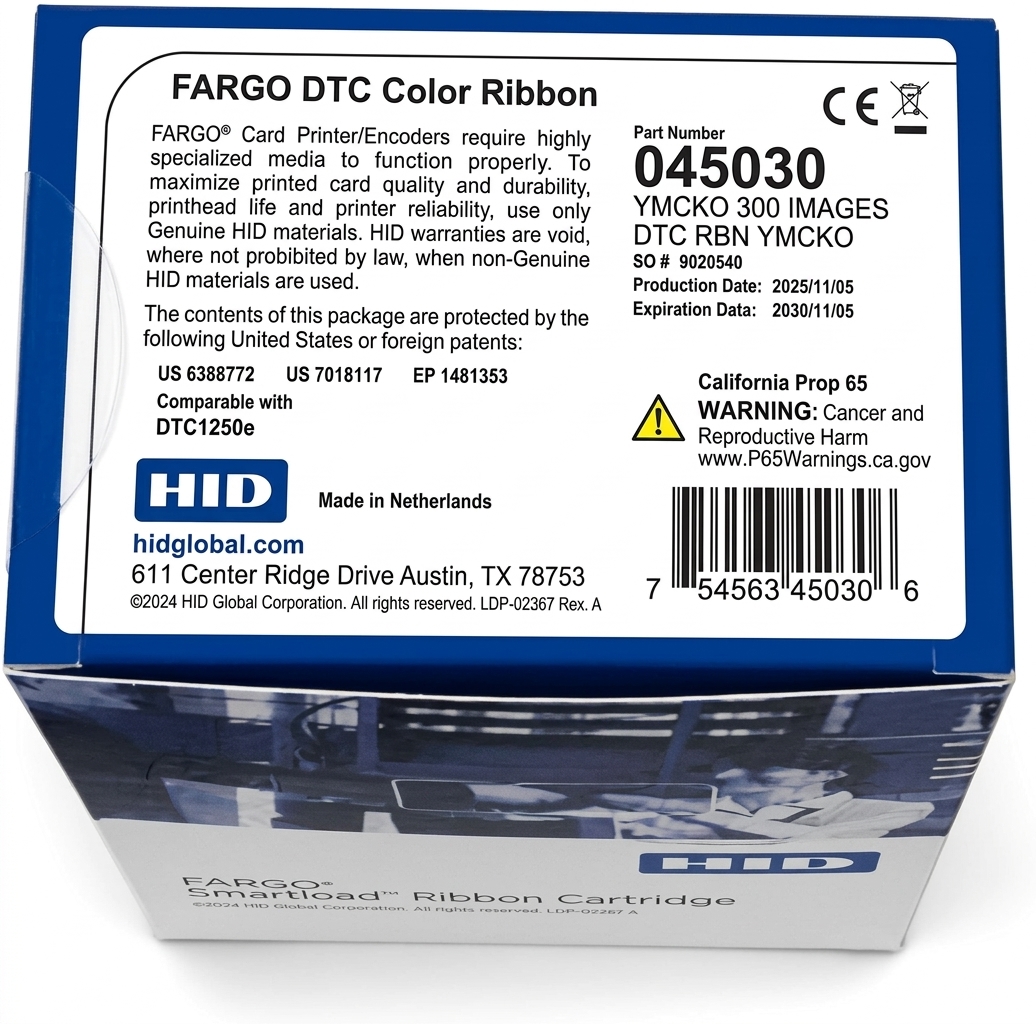 ตลับหมึกเครื่องพิมพ์บัตร HID FARGO0 045530 - YMCKO