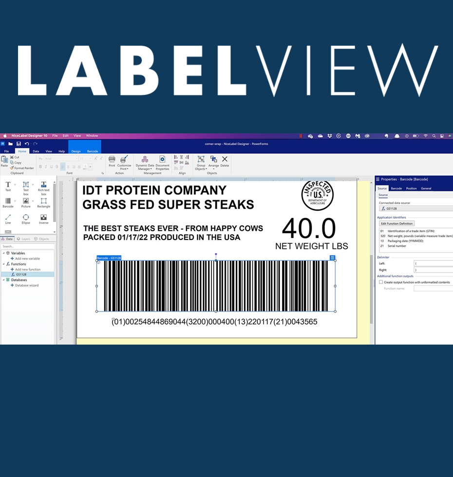 โปรแกรมออกแบบบาร์โค้ด LABELVIEW : Label Design Software