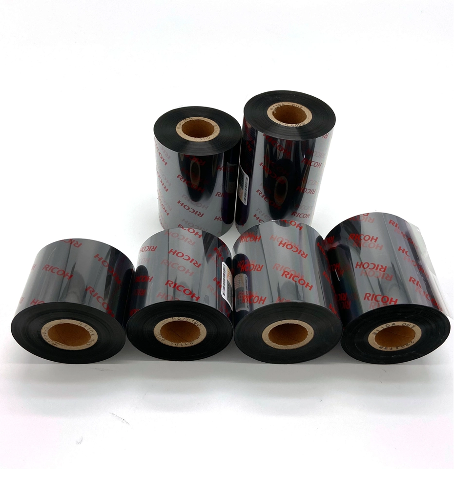 ผ้าหมึกพิมพ์บาร์โค้ด Ricoh B115W Wax Ribbon