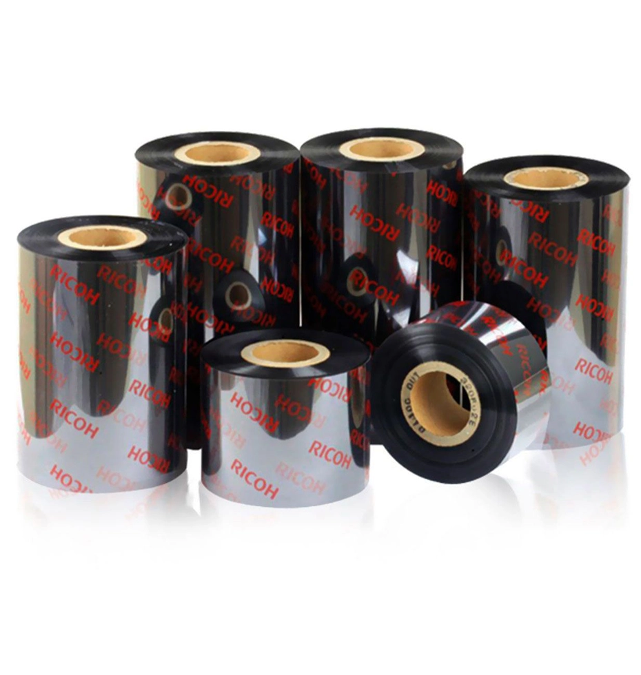 ผ้าหมึกพิมพ์บาร์โค้ด Ricoh B115W Wax Ribbon