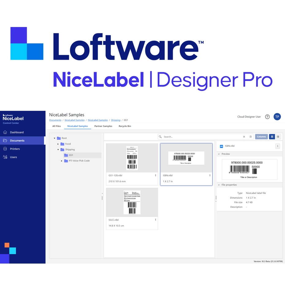โปรแกรมออกแบบบาร์โค้ด NiceLabel Designer Pro Software