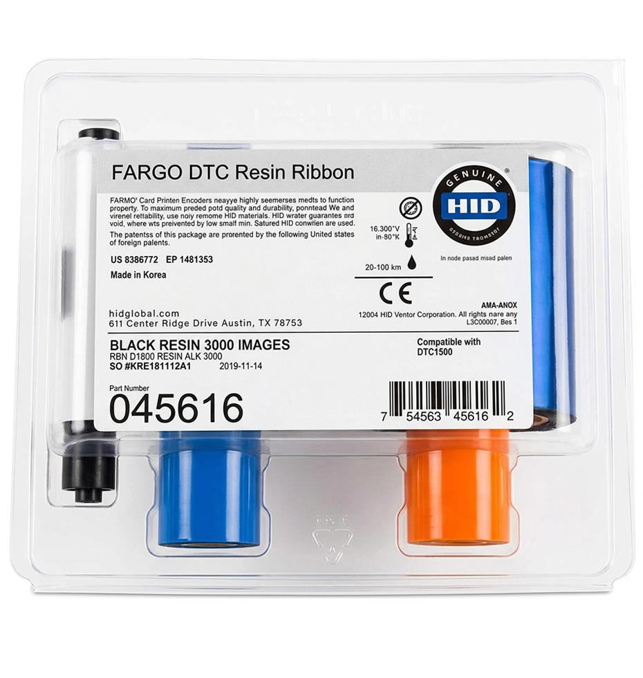 ตลับหมึกเครื่องพิมพ์บัตร HID FARGO 45616 Black Monochrome Ribbon