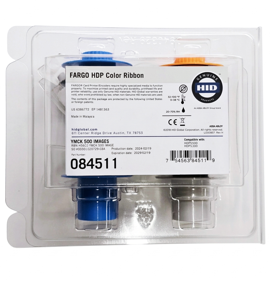 ตลับหมึกเครื่องพิมพ์บัตร HID FARGO 84511 YMCK Full Colour Ribbon