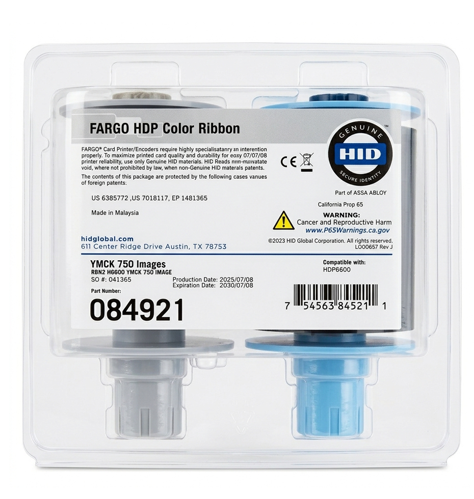 ตลับหมึกเครื่องพิมพ์บัตร HID FARGO 84921 YMCK Full-Colour Ribbon