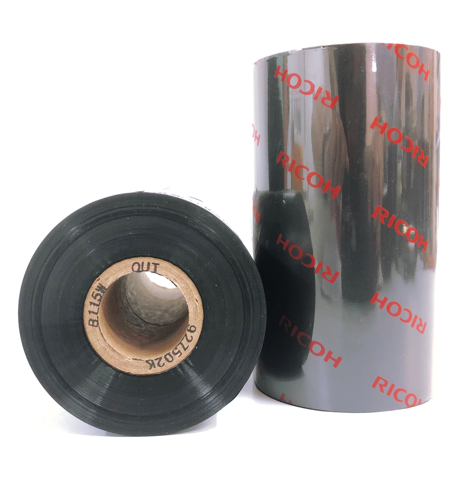 ผ้าหมึกพิมพ์บาร์โค้ด Ricoh B115W Wax Ribbon