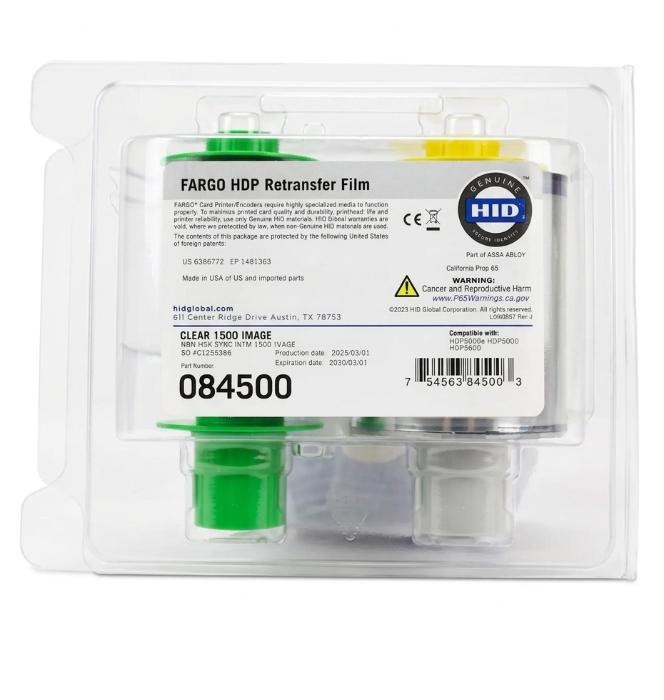 ฟิล์มใสเครื่องพิมพ์บัตร HID FARGO 84500 Clear HDP Film