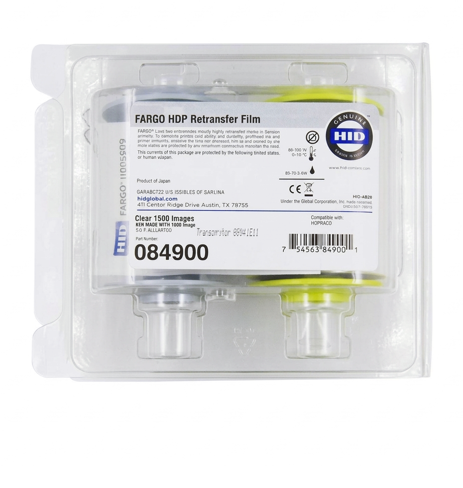 ฟิล์มใสเครื่องพิมพ์บัตร HID FARGO 84900 Standard Clear Film