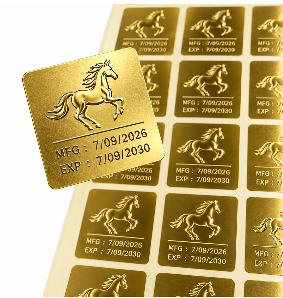 สติกเกอร์ฟอยล์สีทอง Gold-Foil-Stickers